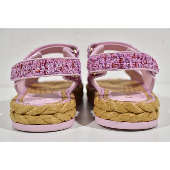 Chanel 22P Pink Purple Tweed Braid CC Logo Mule Slide Flat Teva Dad Sandal 42 - Picture 11 of 12